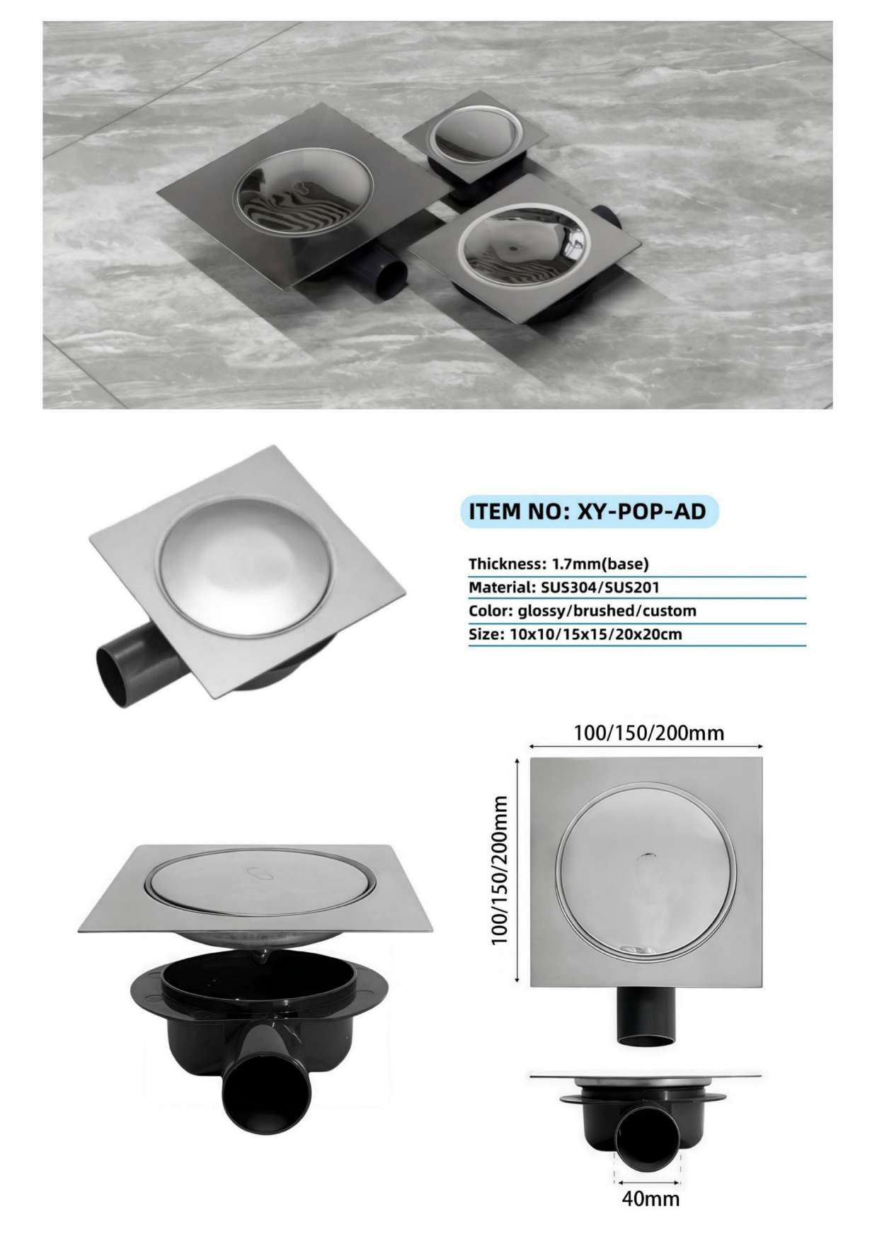 XY-POP-AD — BAOHUI HOME Floor Drain