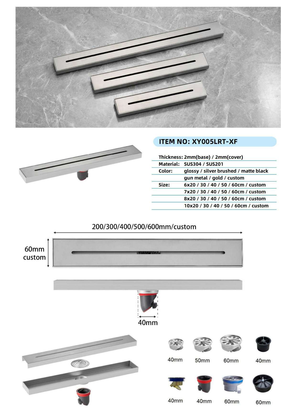 XY005LRT-XF — BAOHUI HOME Floor Drain