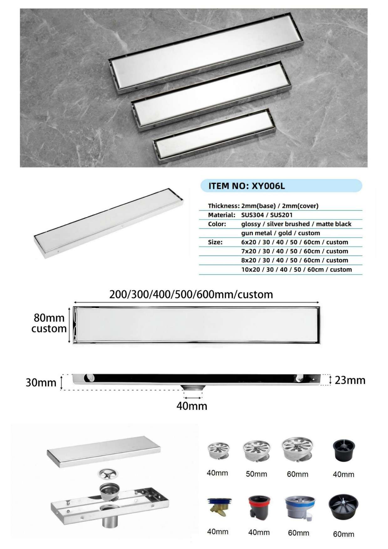 XY006L — BAOHUI HOME Floor Drain