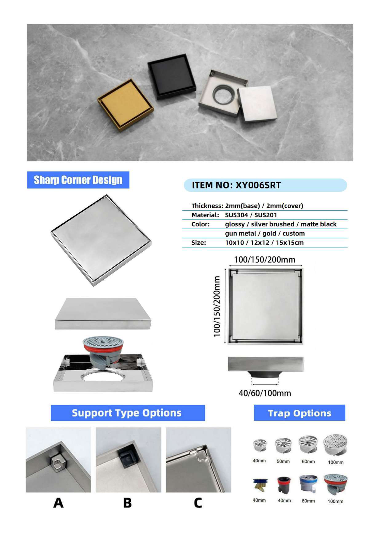 XY006SRT — BAOHUI HOME Floor Drain