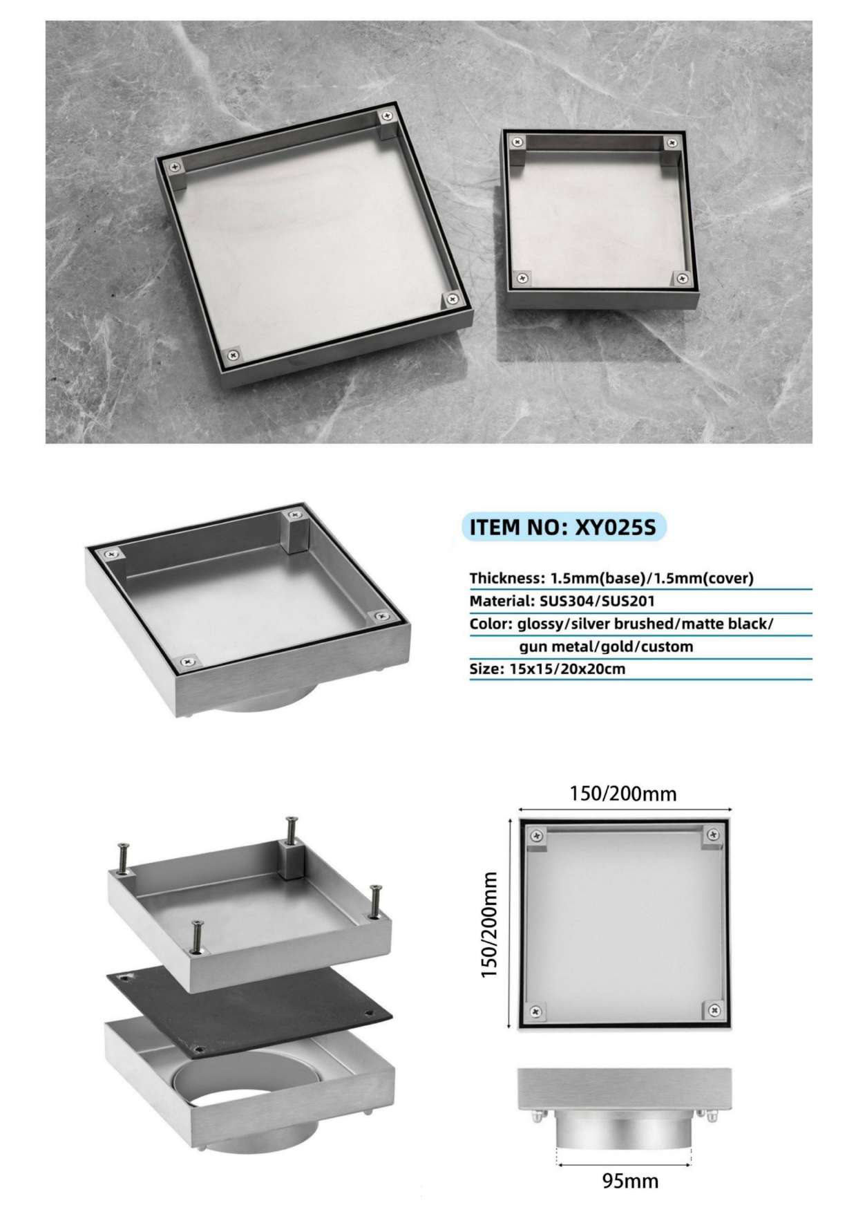 XY025S — BAOHUI HOME Floor Drain