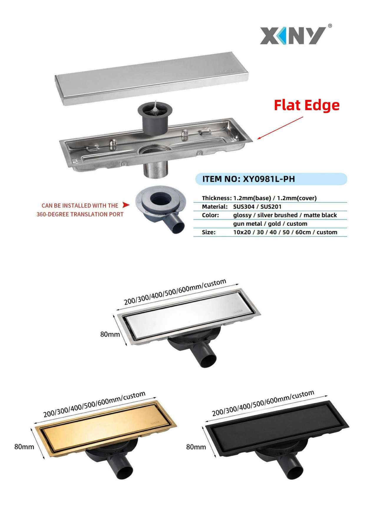 XY0981L-PR — BAOHUI HOME Floor Drain
