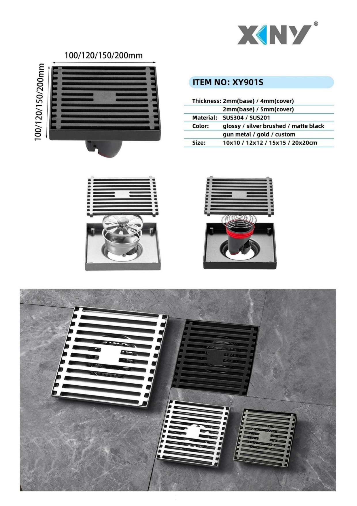 XY901S — BAOHUI HOME Floor Drain