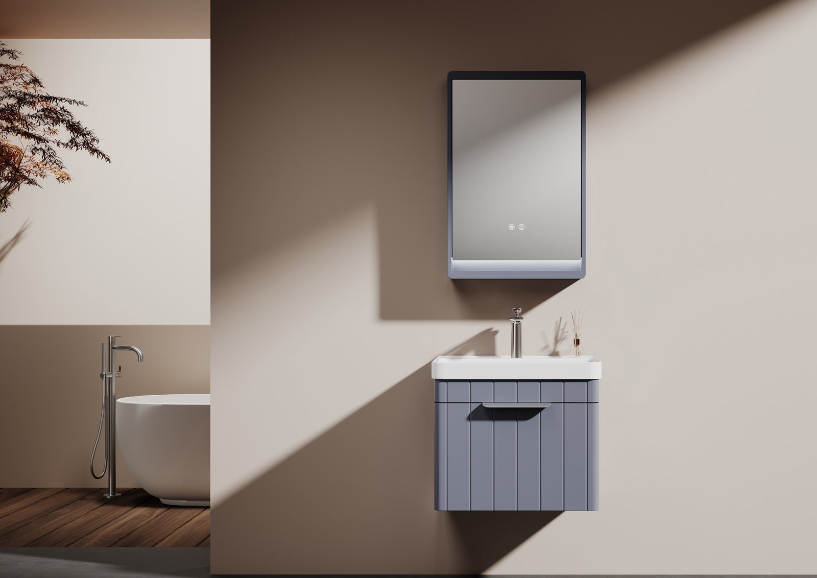 60cm Compact PVC Vanity Cabinet — BAOHUI HOME Bathroom Hardware