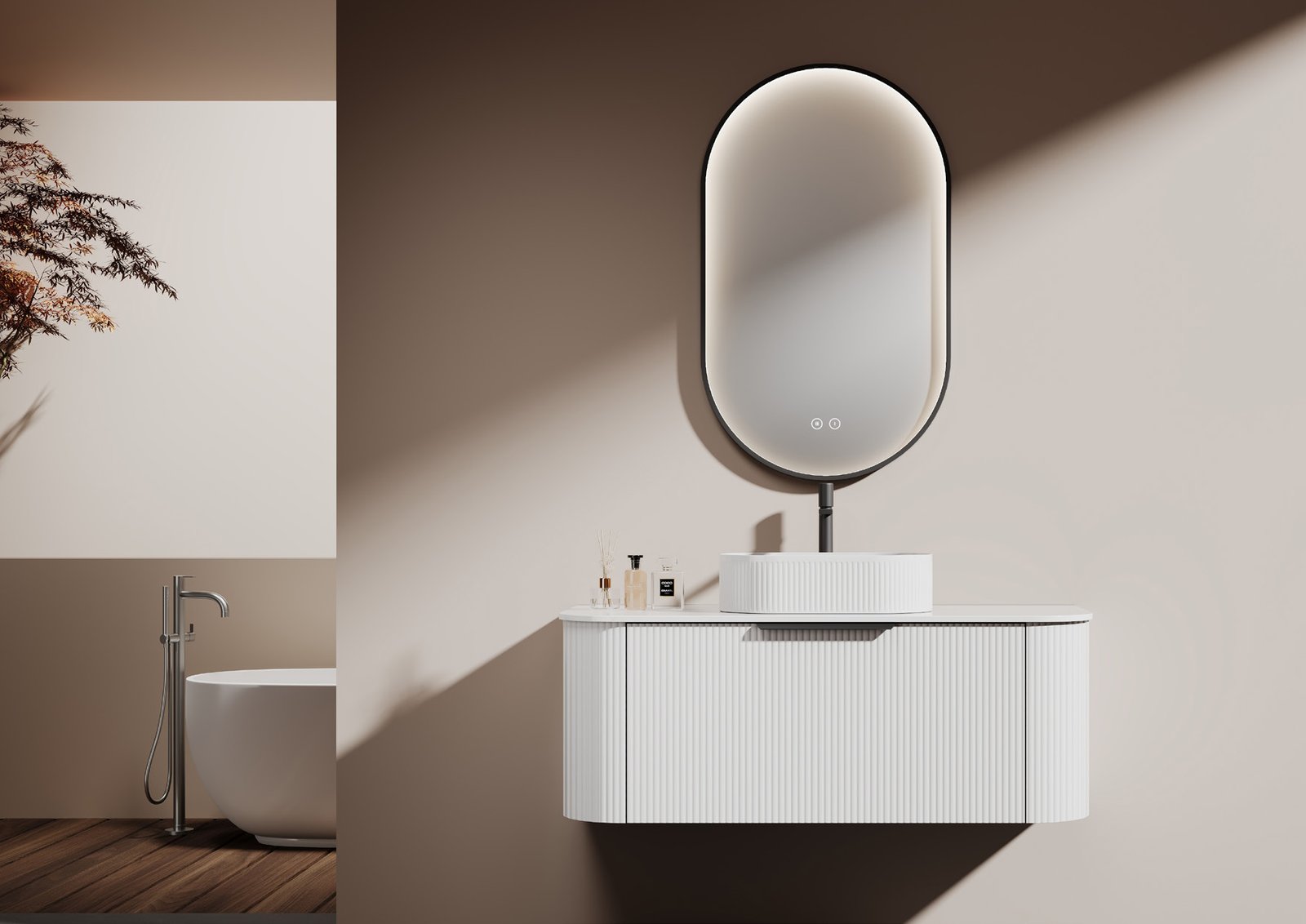 120cm Matte White PVC Double Vanity — BAOHUI HOME Bathroom Hardware