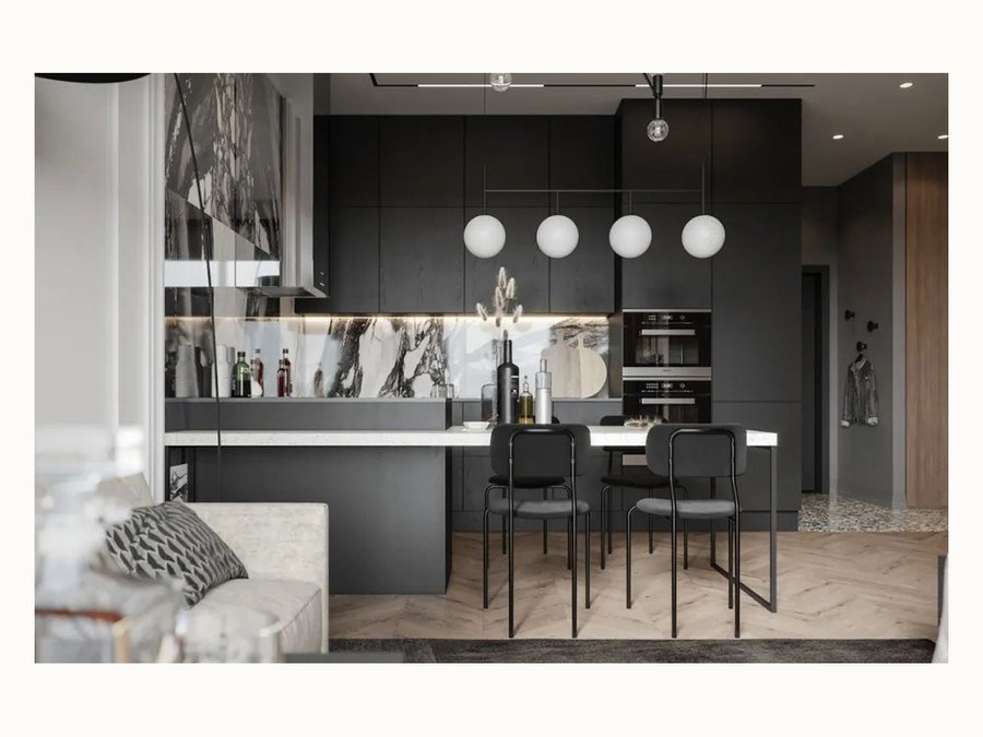 BAOHUI BHC-037 dark kitchen cabinet design