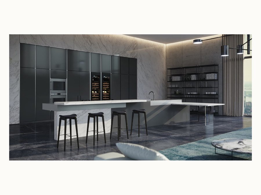 BAOHUI BHC-040 dark kitchen cabinet design