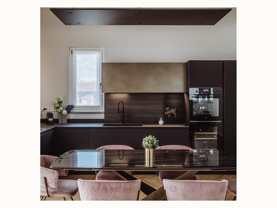 BAOHUI BHC-041 dark kitchen cabinet design