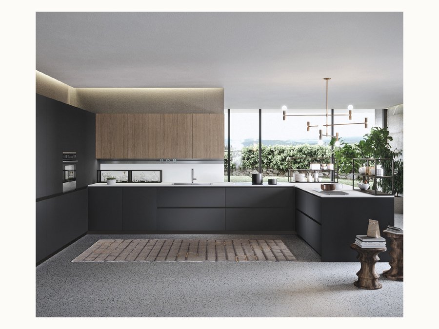 BAOHUI BHC-044 dark kitchen cabinet design