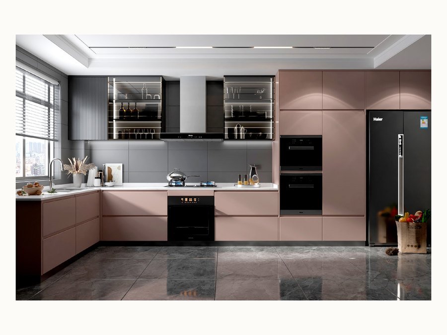 BAOHUI BHC-069 dark kitchen cabinet design