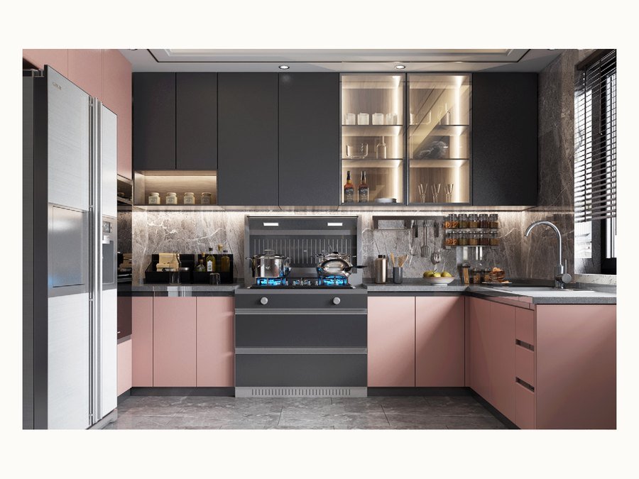 BAOHUI BHC-083 dark kitchen cabinet design