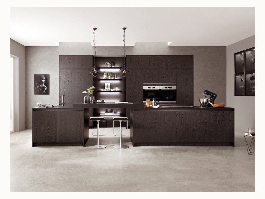 BAOHUI BHC-104 dark kitchen cabinet design