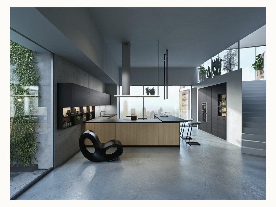 BAOHUI BHC-123 dark kitchen cabinet design