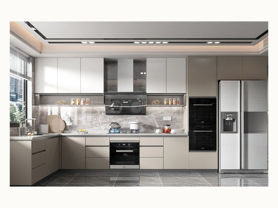 BAOHUI BHC-134 mid-tone kitchen cabinet design
