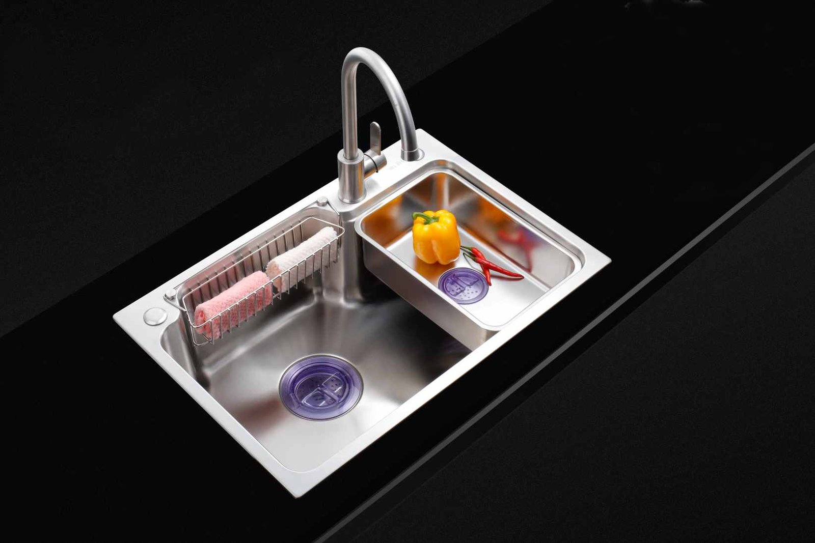 Handmade Sink with Drain Board detail 1 — BAOHUI HOME