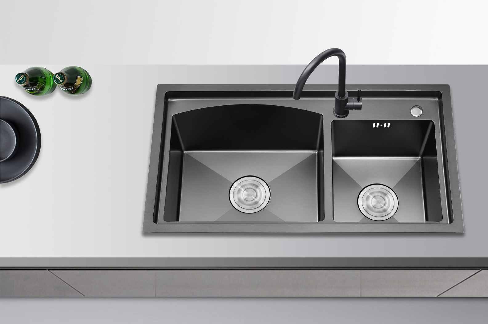 Drawn Double Bowl Sink detail 1 — BAOHUI HOME