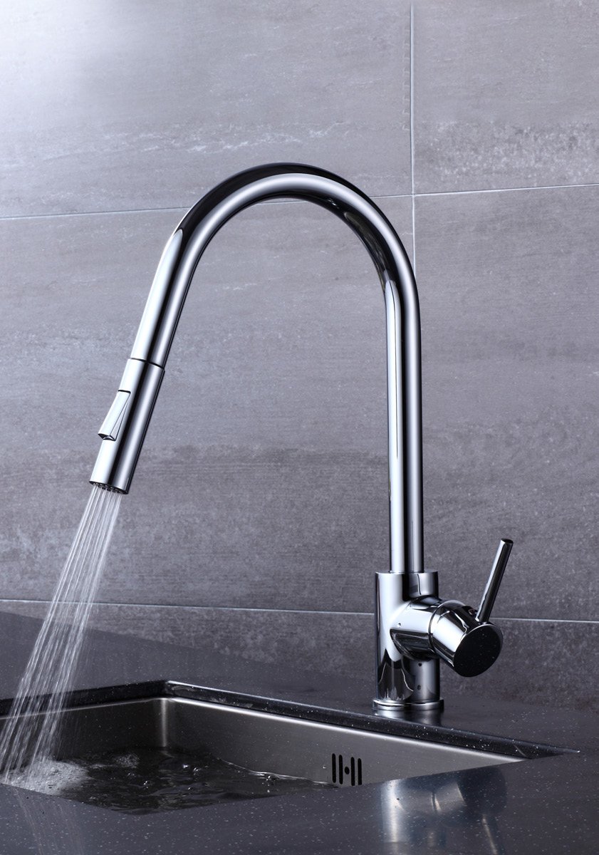 Pull-Out Kitchen Faucet – Chrome — BAOHUI HOME Kitchen Hardware